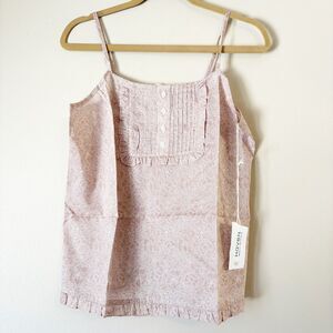 Haven Well Within Floral Camisole Tank Top Small NWT Organic Cotton Lightweight